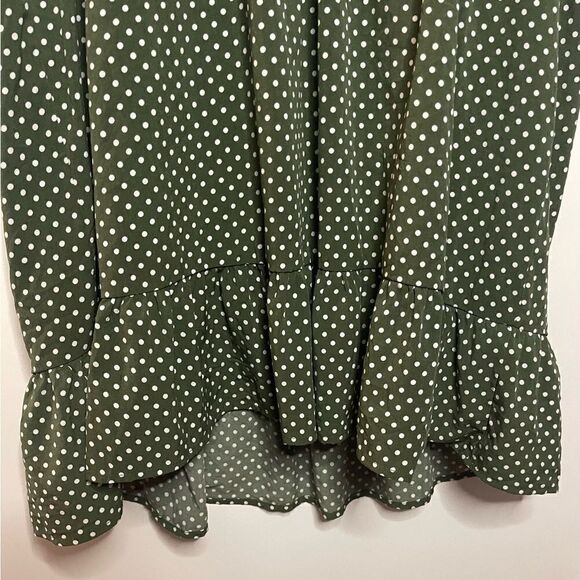 D11 Andree Size Large Polka Dot Dress with Embroidery and Flutter Sleeves - Picture 8 of 8